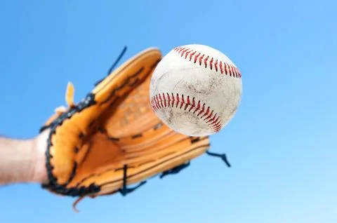 Catching a baseball Stock Photos