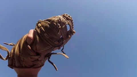 Catching baseball in slow motion 스톡 동영상 80357852