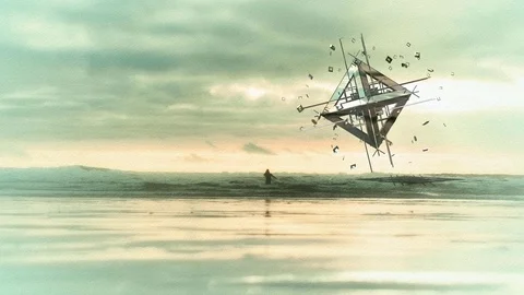 Catching Big Fish (3D Moving Abstract Object - for Presentations) Stock Footage 124363678