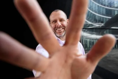 Catching the camera Stock Photos