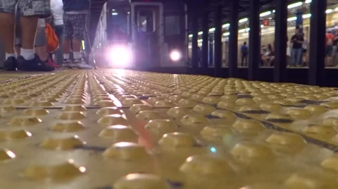 Catching a City Subway Train Stock Footage 40431696