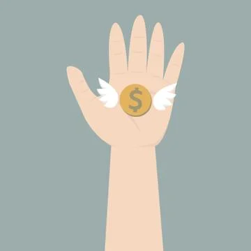 Catching falling coin Stock Illustration