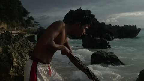 Catching fish 4 Stock Footage 74726645