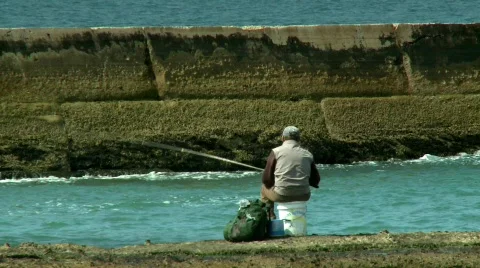 Catching a fish Stock Footage 464293