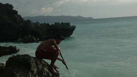 Catching fish Stock Footage 74726826