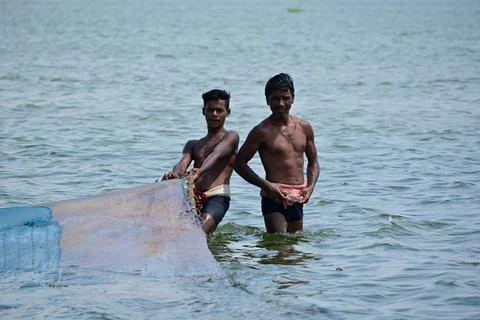 Catching fish Stock Photos