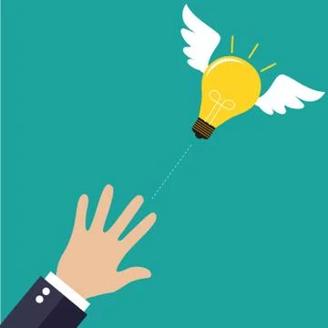 Catching The Flying Idea. Stock-Illustration