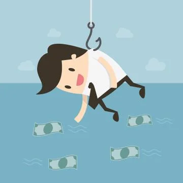 Catching Money. Stock Illustration
