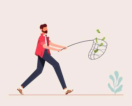 Catching Money Stock Illustration