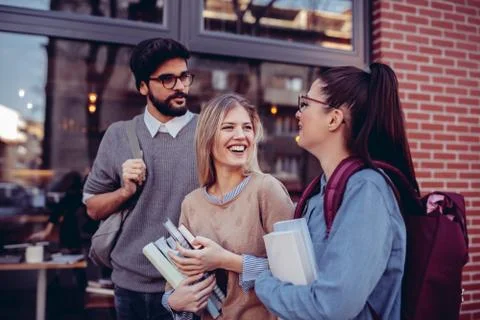 Catching up before the next class Stock Photos