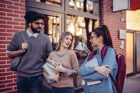 Catching up before next lecture Stock Photos