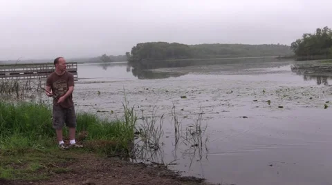 Catching a Northern Pike Fish 動画素材 41936748