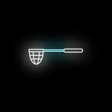 Catching objects with glowing neon scoop net Illustration