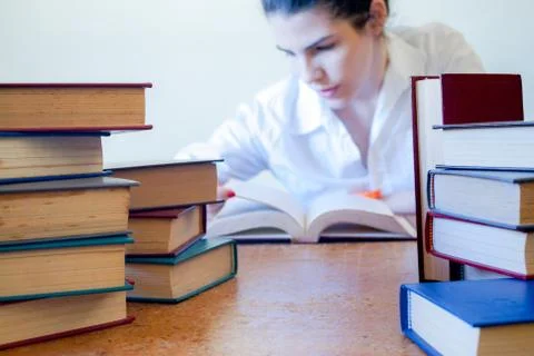 Catching up on some studies Stock Photos