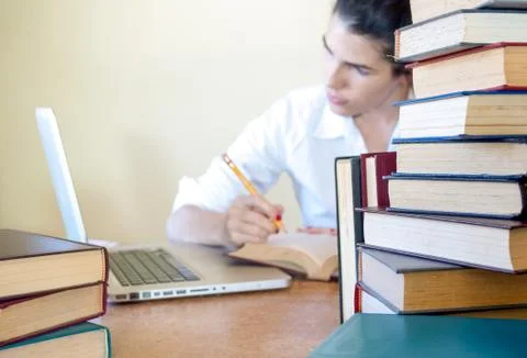 Catching up on some work Stock Photos