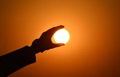 Catching the sun Foto stock