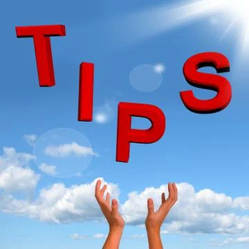 Catching tips word meaning hints and guidance Stock Illustration