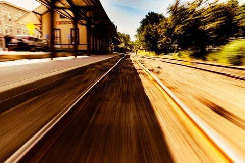 Catching the train 写真素材