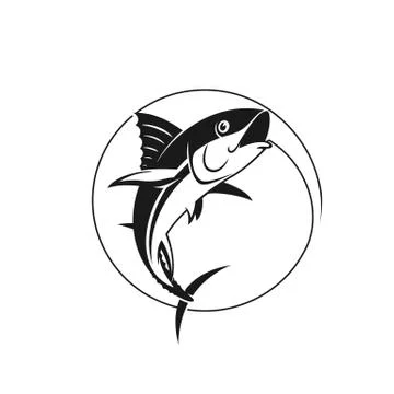 Catching tuna on the hook Stock Illustration