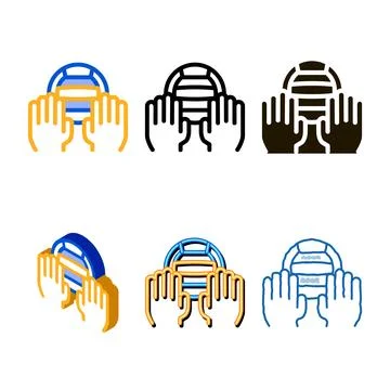Catching volleyball ball icon vector looks outline Illustrazione stock