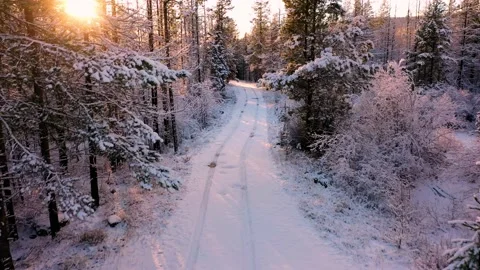 Catching a wintery sunset. Stock Footage 166423439