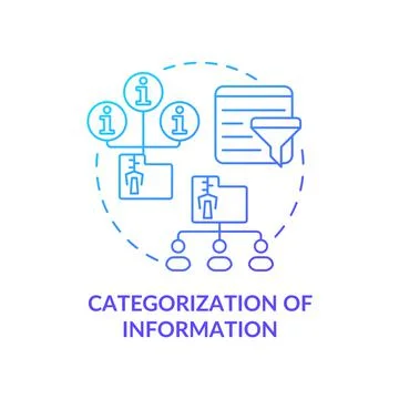 Categorization of information blue gradient concept icon Stock Illustration