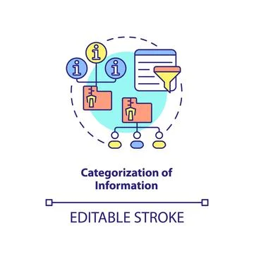 Categorization of information concept icon Stock Illustration