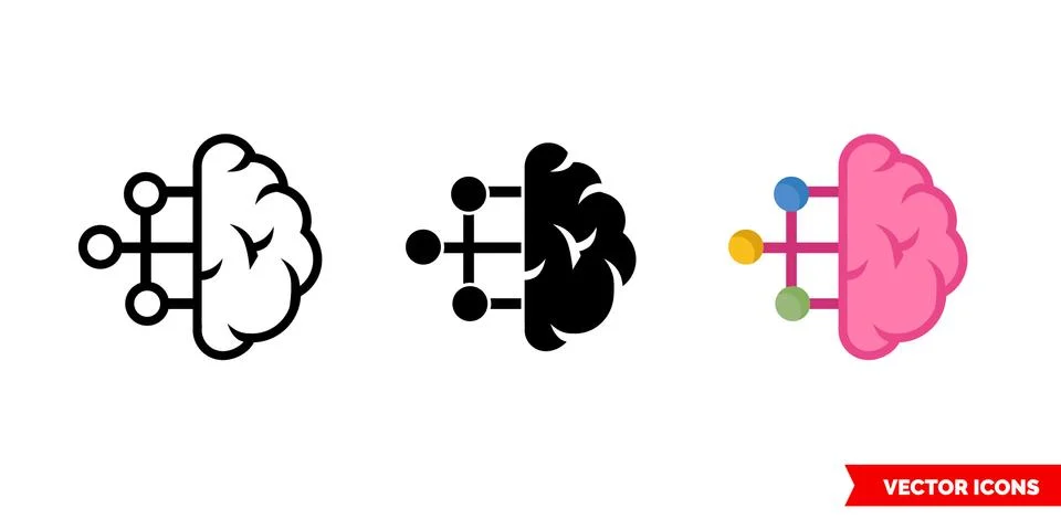 Categorization sorting classification icon of 3 types color, black and white, Stock Illustration