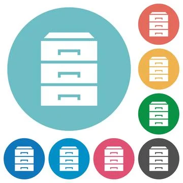 Categorize flat round icons Stock Illustration