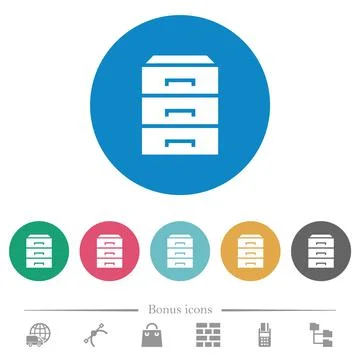 Categorize flat round icons Stock Illustration