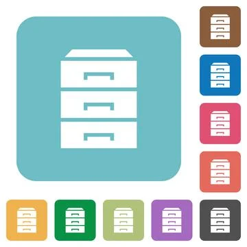 Categorize rounded square flat icons Stock Illustration