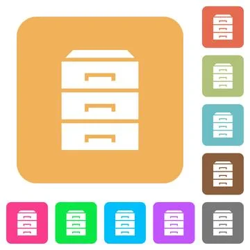 Categorize rounded square flat icons Stock Illustration