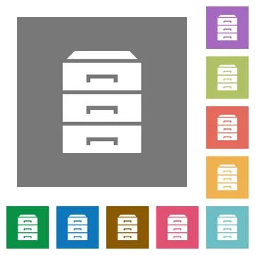 Categorize square flat icons Stock Illustration