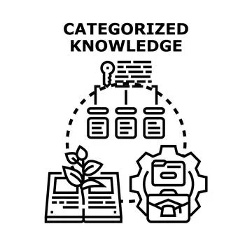 Categorized knowledge managing information and data organization Stock Illustration