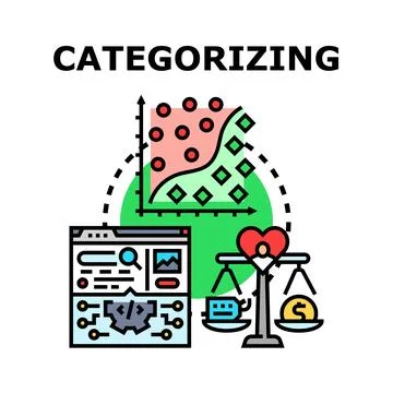 Categorizing data for logical information classification Stockillustratie