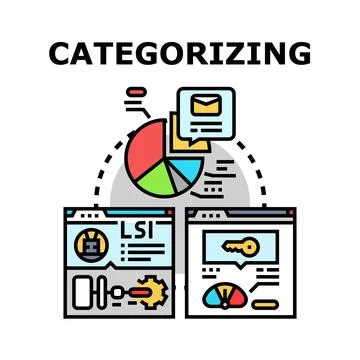 Categorizing information using digital analysis and data organization Stock Illustration