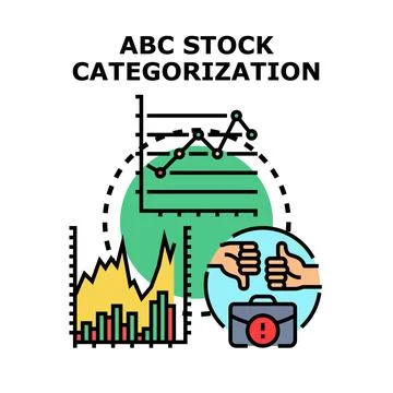 Categorizing stock market data for financial analysis 스톡 일러스트