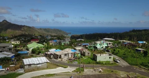 Category 5 hurricane that devastated Dominica Stock Footage 105436098