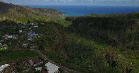 Category 5 hurricane that devastated Dominica Stock Footage 105436307