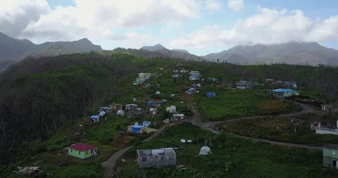 Category 5 hurricane that devastated Dominica Stock Footage 105437036