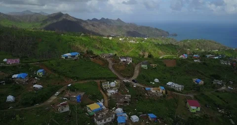 Category 5 hurricane that devastated Dominica Stock Footage 105437263