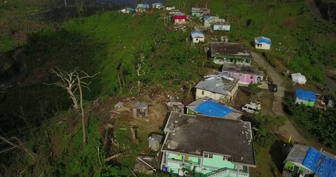 Category 5 hurricane that devastated Dominica Stock Footage 105438030