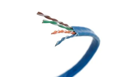 Category 6 network cable curved Stock Photos