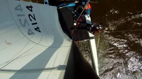 Catemaran capsizing Stock Footage 12005538