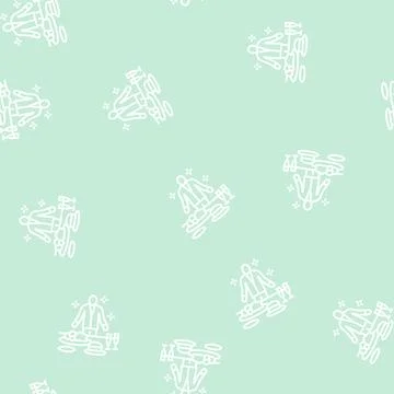 Caterer business line seamless pattern Illustrazione stock