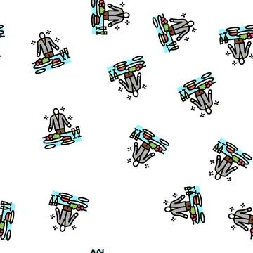 Caterer business vector seamless pattern 스톡 일러스트