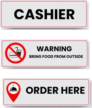 Catering area. Vector illustration. Red and white sign. 스톡 일러스트