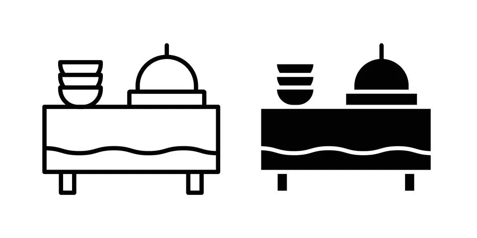 Catering buffet icon bundle for website design projects Stock Illustration