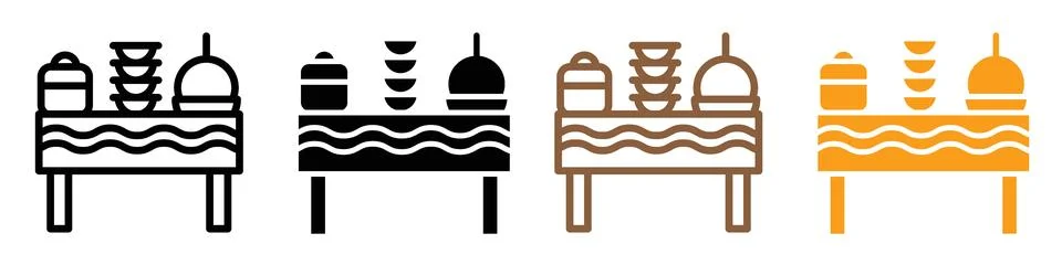 Catering buffet self table in restaurant banquet service icon. hotel food t.. Stock Illustration