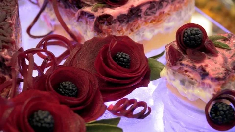 Catering buffet: vegetables and salads 스톡 동영상 87712545